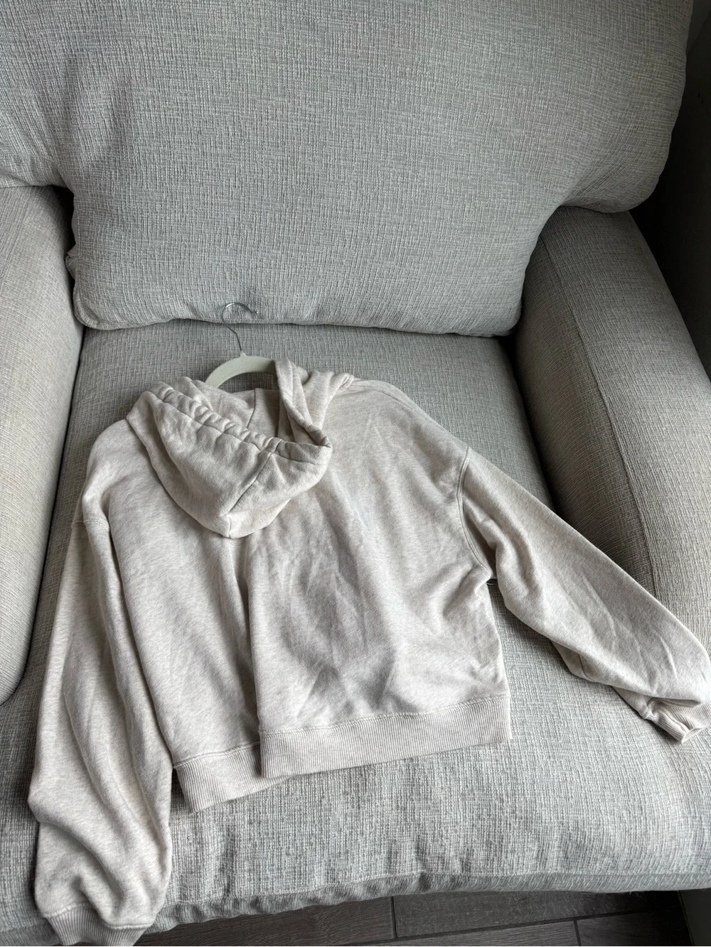 American Eagle Outfitters Cream Zip-Up Hoodie